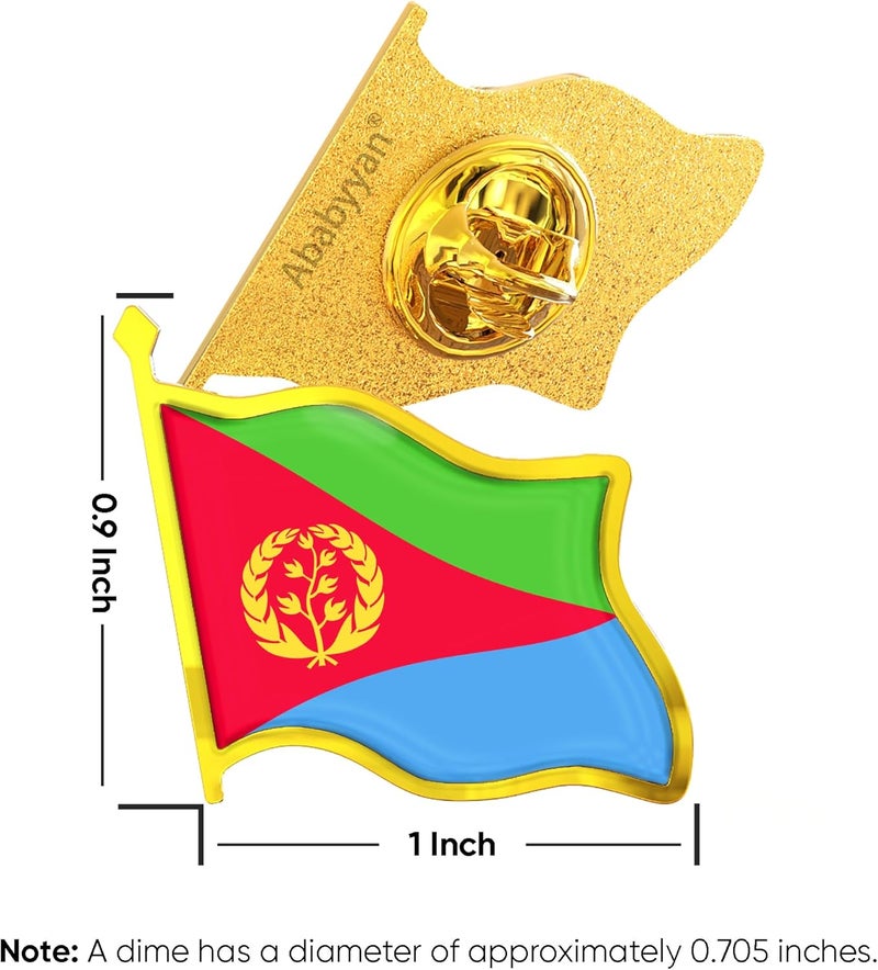 Ababyyan Eritrea Flag Lapel Pin - Enamel Metal National Badge | World Travel Souvenir Gifts for Men & Women | Country Flag Patriotic Brooch Bulk Pack of Pins for Hat, Tie, Clothes, Backpack (1pc) - Image 2